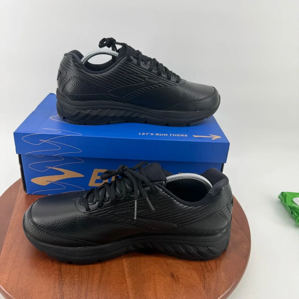 Brooks Addiction Walker 2 Black Leather Comfort Walking Shoes Men 11 XWide/4E‎